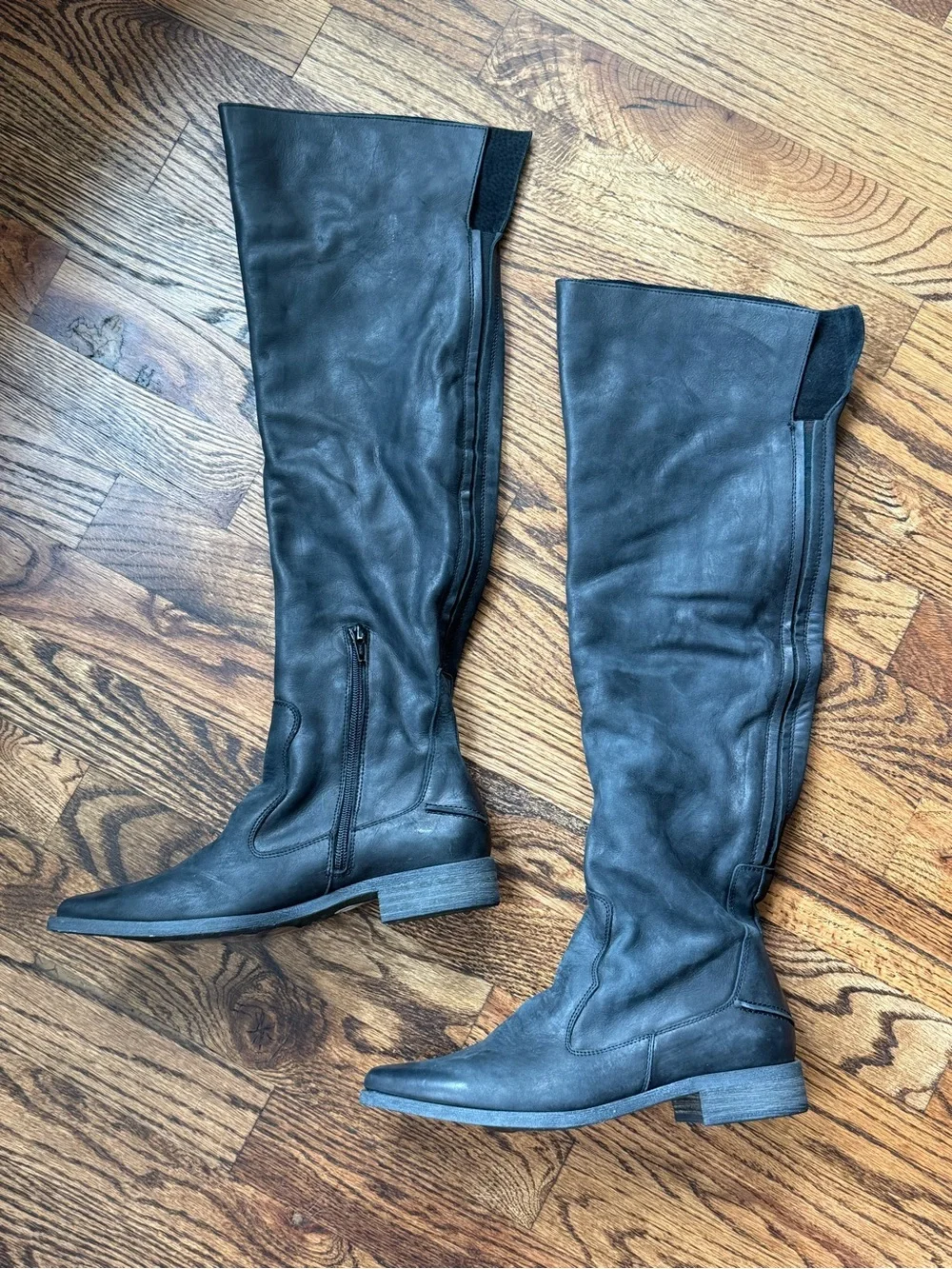 Free People Brenna Over the Knee Boots Black 36 Festival Rodeo Western Cowgirl